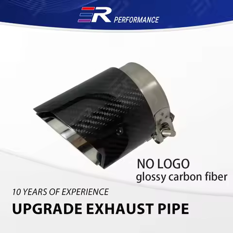 For BMW X5 F15 E70 X6 F16 Exhaust Tip Muffler Pipe Matte Carbon Fiber 86mm Inlet 1Pcs Silver