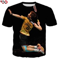 HX New Malaysian Badminton Superstar Lee Chong Wei 3D Print Unisex T Shirt