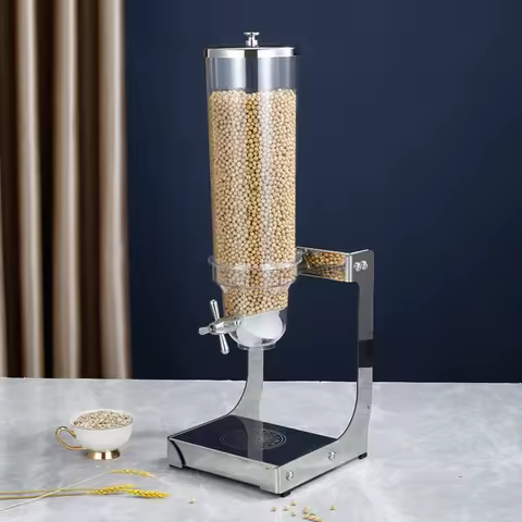 Countertop Grain Dispenser Clear Hoppers Dry Food Dispenser Kitchen Storage Cross-Style Handle Long-