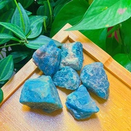 Raw Blue Apatite, rough Blue Apatite supports communication, improves intelligence, and promotes mot