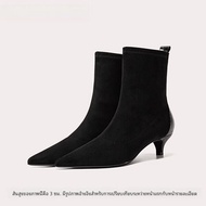 Maryland ผู้หญิง รองเท้าบูท ฤดูใบไม้ผลิ ฤดูใบไม้ร่วง ผ้าขนแกะ รองเท้าส้นสูงมีซับในแฟชั่นสํานักงาน ถุ