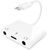 (dual 3.5mm audio adapter) - 3 in 1 Dual DC3.5mm Audio + Charging Adapter - Audio Charging Converter