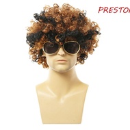 PRESTON Short Curly Wig Fluffy Breathable Disco 70s 80s Nightclub Bar Wig Heat Resistant Fiber Hallo