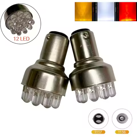 2PCS White/Yellow/Red 1156 382/1157 380 12 LED Motorcycle Car Light Bulb 12V Tail Light Turn Signal 