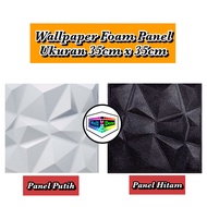 WD  Wallpaper Foam Stiker 3D Batik Wall Panel Diamond Triangle Stiker Dinding Wall Paper Sticker