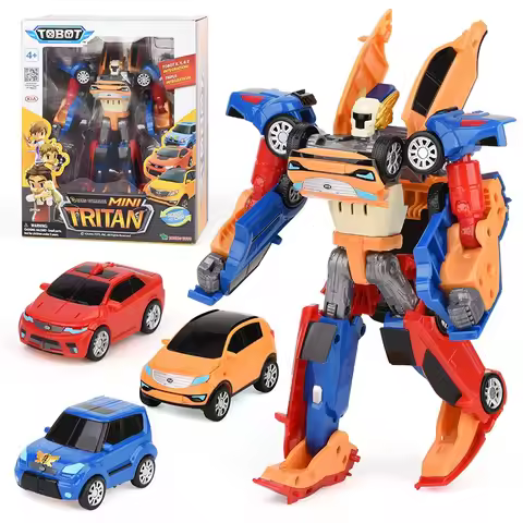 3 IN 1 Tobot Transformation Robot Toys Korea Cartoon Brothers Anime Tobot Deformation Car Airplane T