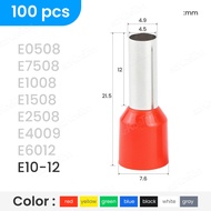 E0508 E7508 E1008 E1508 E2508 E4009 E6012 E10-12 Insulated Ferrules Terminal Block Cord End Wire Con