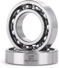 XIKE 2 Pcs 6904 C3 Deep Groove Bearing 20x37x9mm,Chrome Steel Open C3 Clearance Bearing for Industri