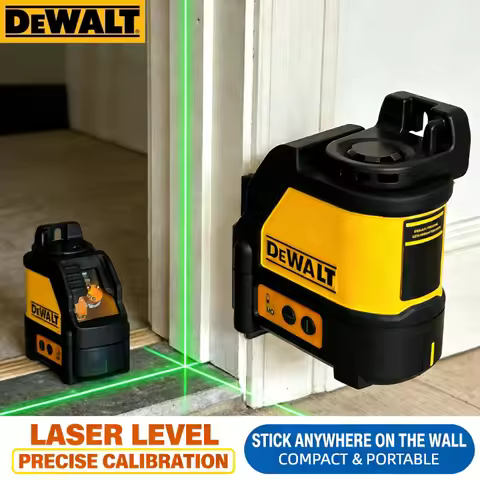 DEWALT DW088CG Professional Green Beam Laser Level: High-Precision 2-Lines Self-Leveling Cross Line 