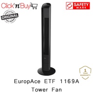 EuropAce ETF 1169A Tower Fan. Room Temperature Display. 3 Speed Selection. 3 Wind Modes. Safety Mark Approved. 1Yr Wty/