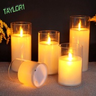 TAYLOR1 LED Flameless Candles Light, Acrylic Romantic Candles Lamp, Creative Simulation Battery Operated Flickering Night Light Party Christmas