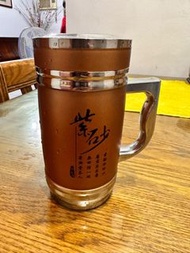 不銹鋼紫砂茶養生茶杯 帶把手 養生杯 不鏽鋼杯 保溫杯