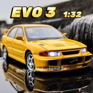 Die Cast Evo 3 Scale 1:32 Mitsubishi Lancer Evo 3 Evolution 3 Evo III Model Diecast Toy Car