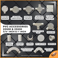 [READY STOCK] PVC ACCESSORIES /PVC PIPE FITTING /PVC ACCESSORIES WIRING/20MM (3/4" INCH) / 25MM (1" 