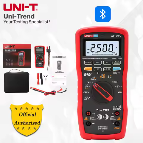 UNI-T UT197PV Bluetooth Solar-Powered Professional Digital Multimeter DC2500V/AC2500V; Heat/Cold Res