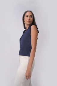 Alexa Sleeveless Top (Navy Blue)