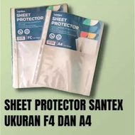 SANTEX SHEET PROTECTOR SIZES F4 AND A4 1 PACK CONTAINS 100 SHEETS Sheet Protector A4 File Folder Fil