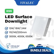 [SIRIM] Surface LED Downlight Ceiling Light 12W 18W 24W 36W Square White 4'' 6'' 8'' Lampu Siling Pa