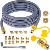 BlueStars 5249 Propane to Natural Gas Conversion Kit, 10FT 3/8" ID Natural Gas Hose & 3/8in Quick Co