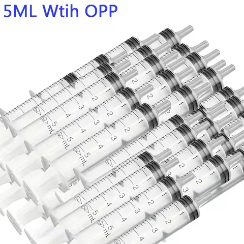 5ML Plastic Syringe Tube Without Needle With OPP Plastic Hydroponics Lab Medical Measuring Kithchen