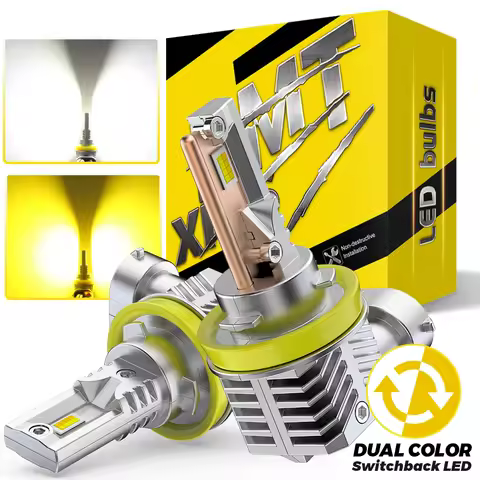 BMTxms 2PCS H8 H11 H16JP LED Fog DRL Lights White Yellow Switchback For Audi A3 8P A5 8T3 A6 C6 C7 A