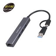 【伽利略】USB3 TYPE C+A 3埠 HUB+GIGA LAN