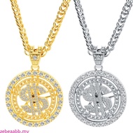 zebeaabb Dollar Sign Necklaces Money Chain 80 90s Hip Hop Rotatable Dollar Necklace Big Gold Chain R