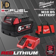 Milwaukee M18 5.0AH Battery / Milwaukee Red Lithium Battery / 2 Year Warranty / M18B5