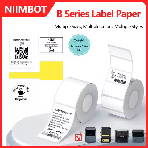 Niimbot Labels Sticker Color Transparent Thermal Label Tape Self-adhesive Paper Tag Printer Stickers