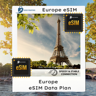 【eSIM】Europe eSim / Europe 45 Country (Daily 1GB–3GB) Unlimited Roaming Daily Data eSIM | GOGO ROAMI