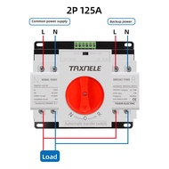 Dual Power Transfer Switch 2P 63A 125A ATS Automatic Transfer Switch AC 230V 50/60Hz Auto Manual Swi
