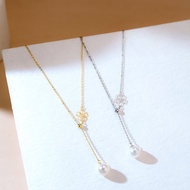 Akoya 櫻花印花 Y字鏈 18K金 頸鏈
