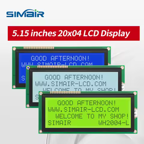 WH2004L Character LCD Module 20x4 LCD Display Module Yellow Screen In Stock 5V Solderable Pins