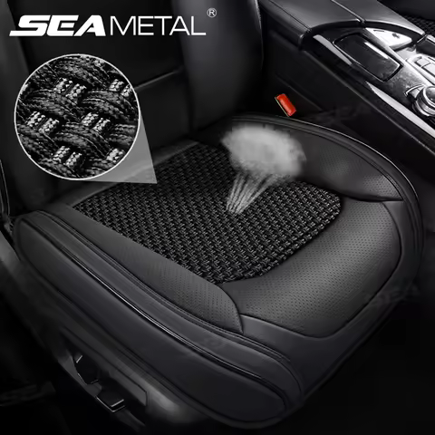SEAMETAL Breathable Car Front Seat Cover Ice Silk Cooling Seat Cushion Full-Wrapped Anti-Scratch Car