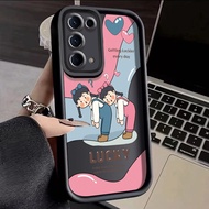 For OPPO Reno 5 Pro Reno 3 5G Reno 2 Case Lucky Boy Girl Angel Eyes Stepped Thin Cover Shockproof Thicken All Inclusive Protection Cases