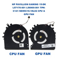 HP PAVILLION GAMING 15-DK  L57170-001 L56900-001 TPN-C141 ND85C16-18L02 CPU & GPU FAN