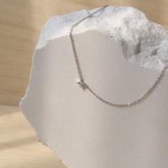 SWAN - Round Stone Necklace สร้อยคอโซ่เงินแท้ ฝังเพชร cubic zirconia