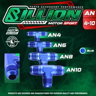 Billion Three-Way Connector T AN Threaded AN4/AN6/AN8/AN10