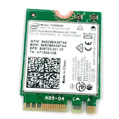 Original formal edition AC3165 3165NGW NGFF dual-band wireless card Bluetooth 4.0 433M 3165ac for HP