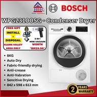 【Free Shipping】Bosch Series 6| WPG23100SG | Pengering Kondenser | 8 kg | Auto Dry | Anti-crease | Se