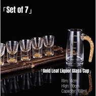 Liquor Glass Cup Wine Glass Creative Gold Leaf Crystal Liquor Flagon Household Bar Sake Glass Gift B