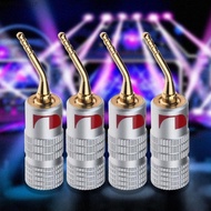 HSV Portable  Player Cable Connector Plug 4Pcs 2mm Pure Copper Banana Plugs
