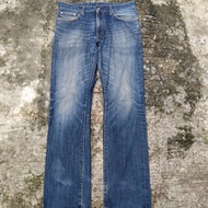 Celana panjang jeans denim fading pria wanita Uniqlo original murah