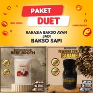 Paket DUET (Pewarna Caramel + Beef broth) Rahasia Bakso Ayam jadi BAKSO SAPI