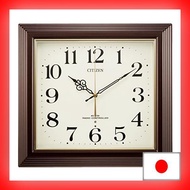 【Direct from Japan】RHYTHM CITIZEN wall clock electric wave clock analog square brown CITIZEN "Yasaka" 4MY803-006
