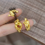 European American Unique Fashion Adam and Eve Embrace Ring Unique Simple Opening Accessories