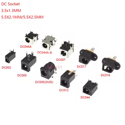 10pcs Dc Power Jack Socket Female Connector Dc005 5.5*2.1mm 5.5*2.5mm 3.5*1.35mm 5.5*2.1 5.5*2.5 3.5