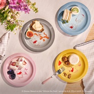 LE CREUSET瓷器小熊維尼系列圓盤18cm/ 4入組/ 溫桲黃/貝殼粉/海洋之花/肉豆蔻