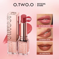 O.TWO.O 2Pcs Haute Hydrating Satin Lipstick 75% high Concentration Essence Covers Lip Lines Long las