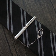 金屬領帶夾復古鏈條領帶配件免費刻字